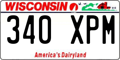 WI license plate 340XPM