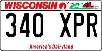 WI license plate 340XPR