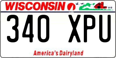 WI license plate 340XPU