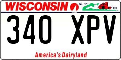WI license plate 340XPV