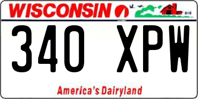 WI license plate 340XPW