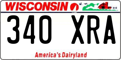 WI license plate 340XRA