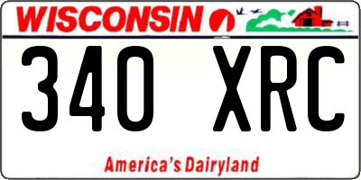 WI license plate 340XRC