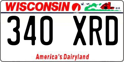 WI license plate 340XRD