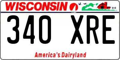 WI license plate 340XRE