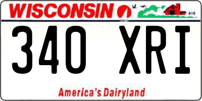 WI license plate 340XRI