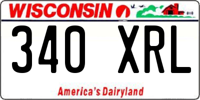 WI license plate 340XRL