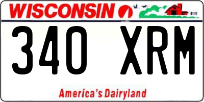 WI license plate 340XRM