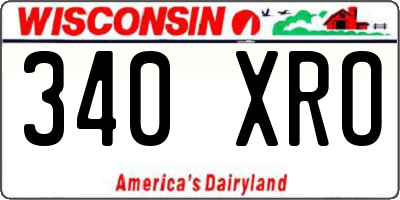 WI license plate 340XRO