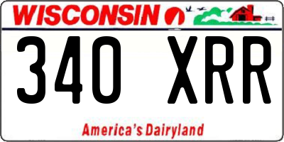 WI license plate 340XRR