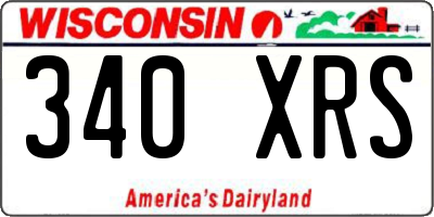 WI license plate 340XRS