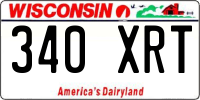 WI license plate 340XRT
