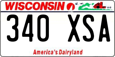 WI license plate 340XSA
