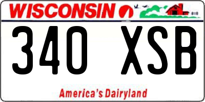 WI license plate 340XSB