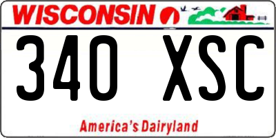 WI license plate 340XSC