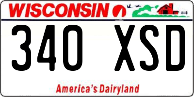 WI license plate 340XSD