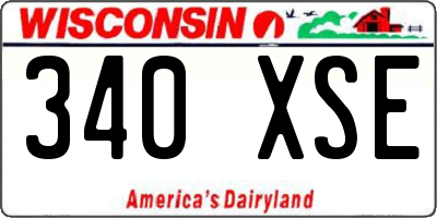 WI license plate 340XSE