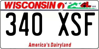 WI license plate 340XSF