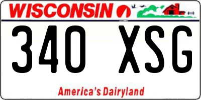 WI license plate 340XSG