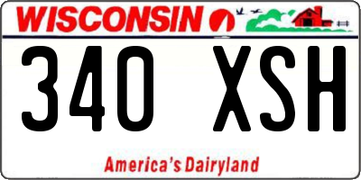 WI license plate 340XSH
