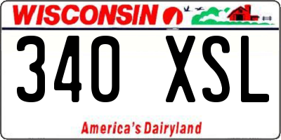 WI license plate 340XSL