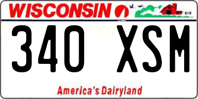 WI license plate 340XSM