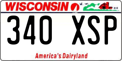 WI license plate 340XSP