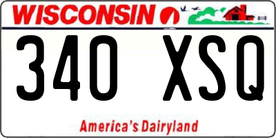 WI license plate 340XSQ
