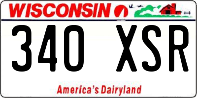 WI license plate 340XSR