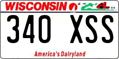WI license plate 340XSS