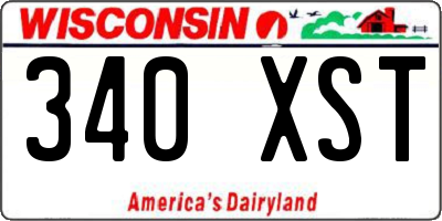WI license plate 340XST