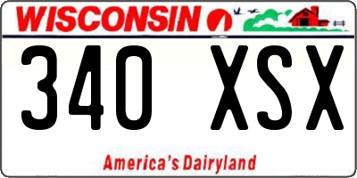 WI license plate 340XSX