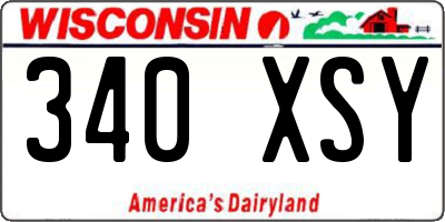 WI license plate 340XSY