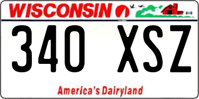 WI license plate 340XSZ