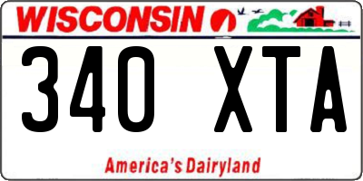 WI license plate 340XTA