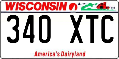 WI license plate 340XTC