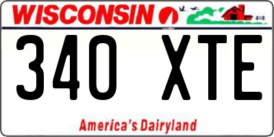 WI license plate 340XTE