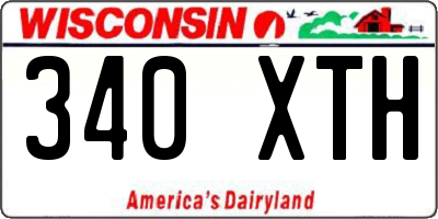 WI license plate 340XTH