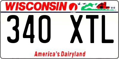 WI license plate 340XTL