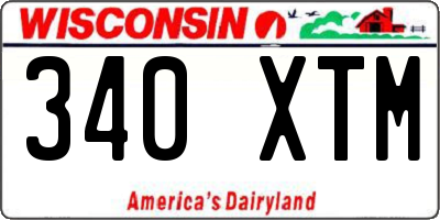 WI license plate 340XTM