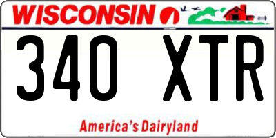 WI license plate 340XTR