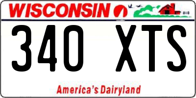WI license plate 340XTS