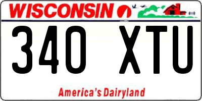 WI license plate 340XTU