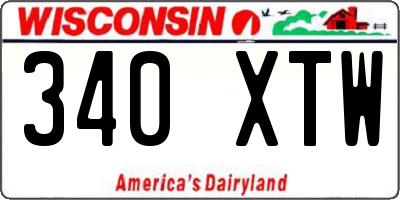 WI license plate 340XTW
