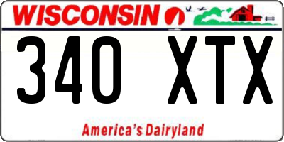 WI license plate 340XTX