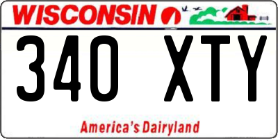 WI license plate 340XTY