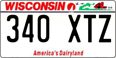 WI license plate 340XTZ