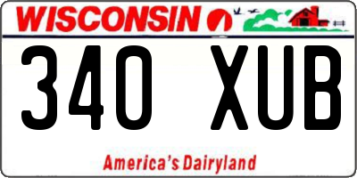 WI license plate 340XUB