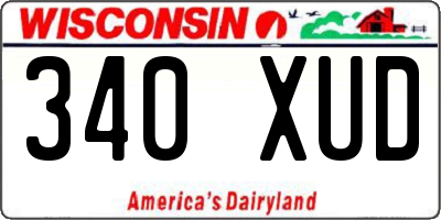 WI license plate 340XUD