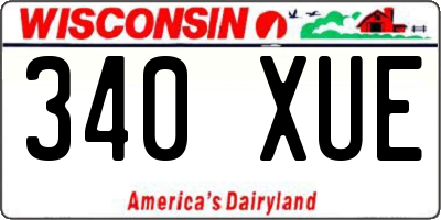 WI license plate 340XUE